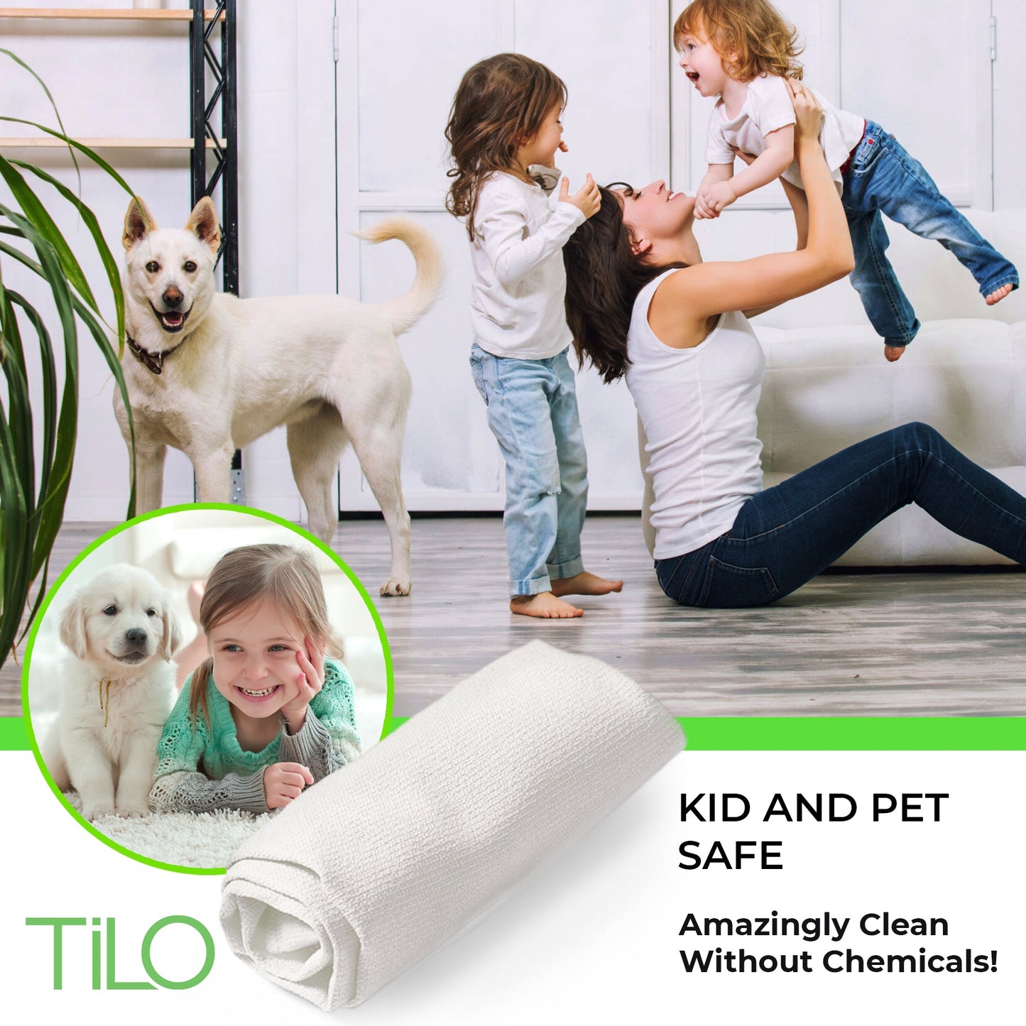 TiLO Microfiber Cleaning Cloth – 19.75 x 13-inch Reusable – White - TiLO The Ultimate