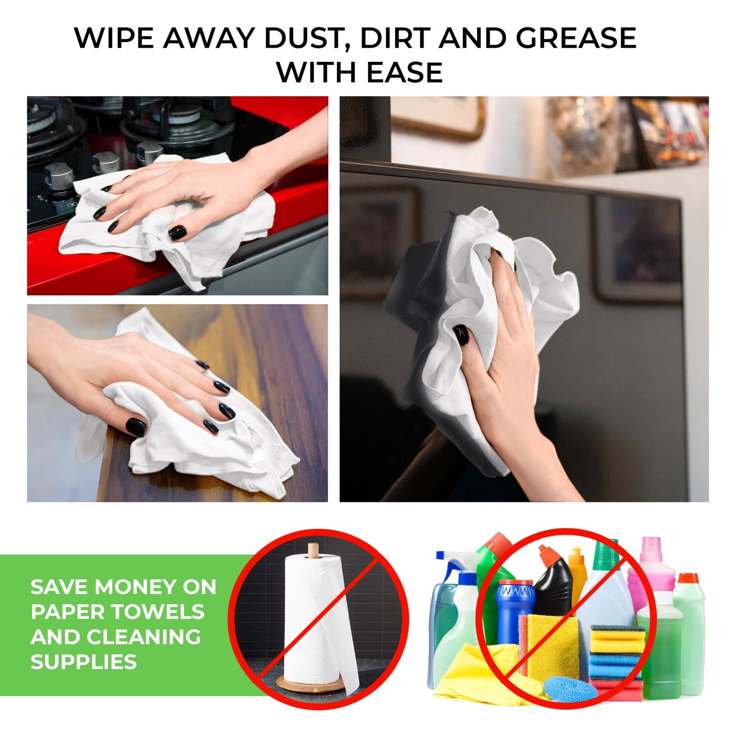 TiLO Microfiber Cleaning Cloth – 19.75 x 13-inch Reusable – White - TiLO The Ultimate