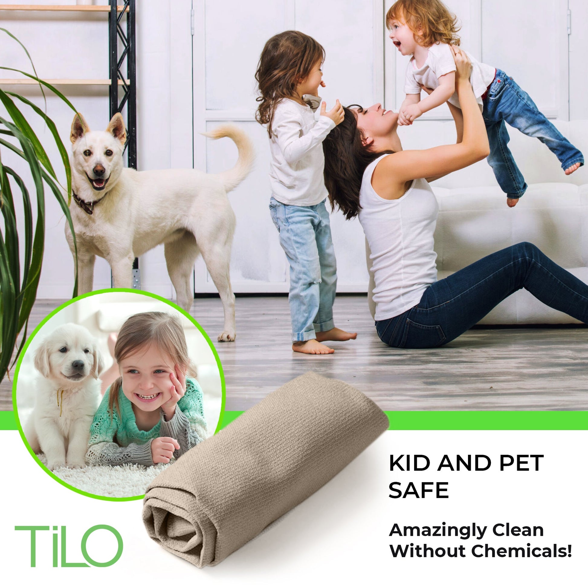TiLO Microfiber Cleaning Cloth – 19.75 x 13-inch Reusable – Beige - TiLO The Ultimate