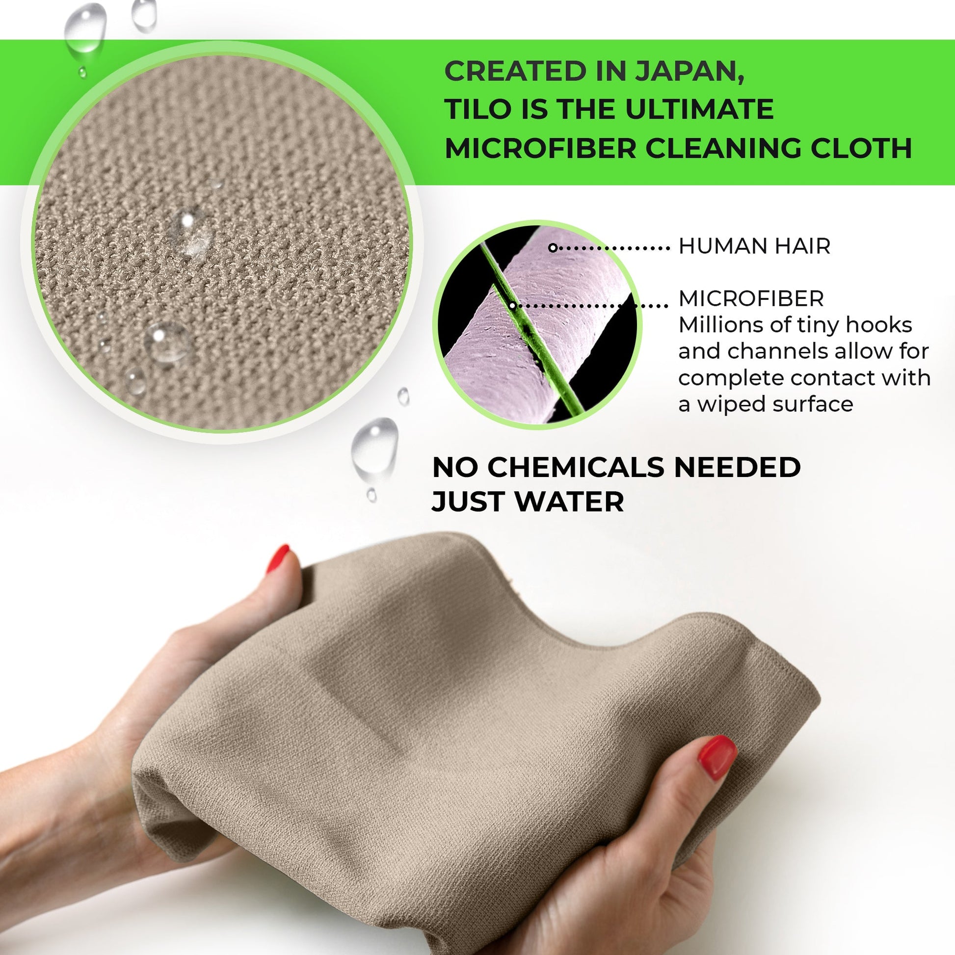 TiLO Microfiber Cleaning Cloth – 19.75 x 13-inch Reusable – Beige - TiLO The Ultimate