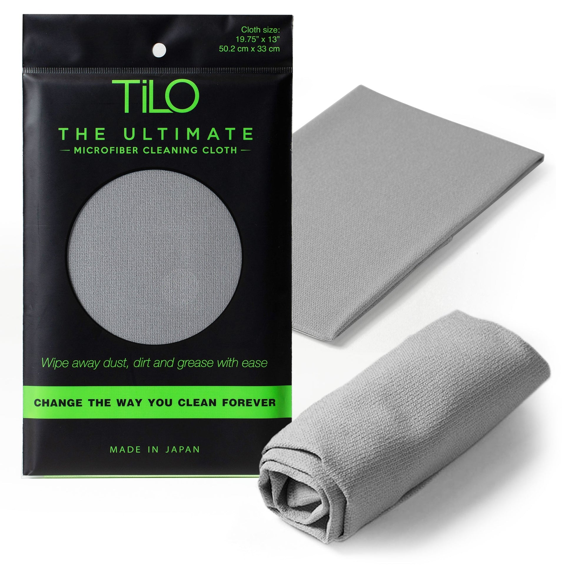 TiLO Microfiber Cleaning Cloth – 19.75 x 13-inch Reusable – Grey