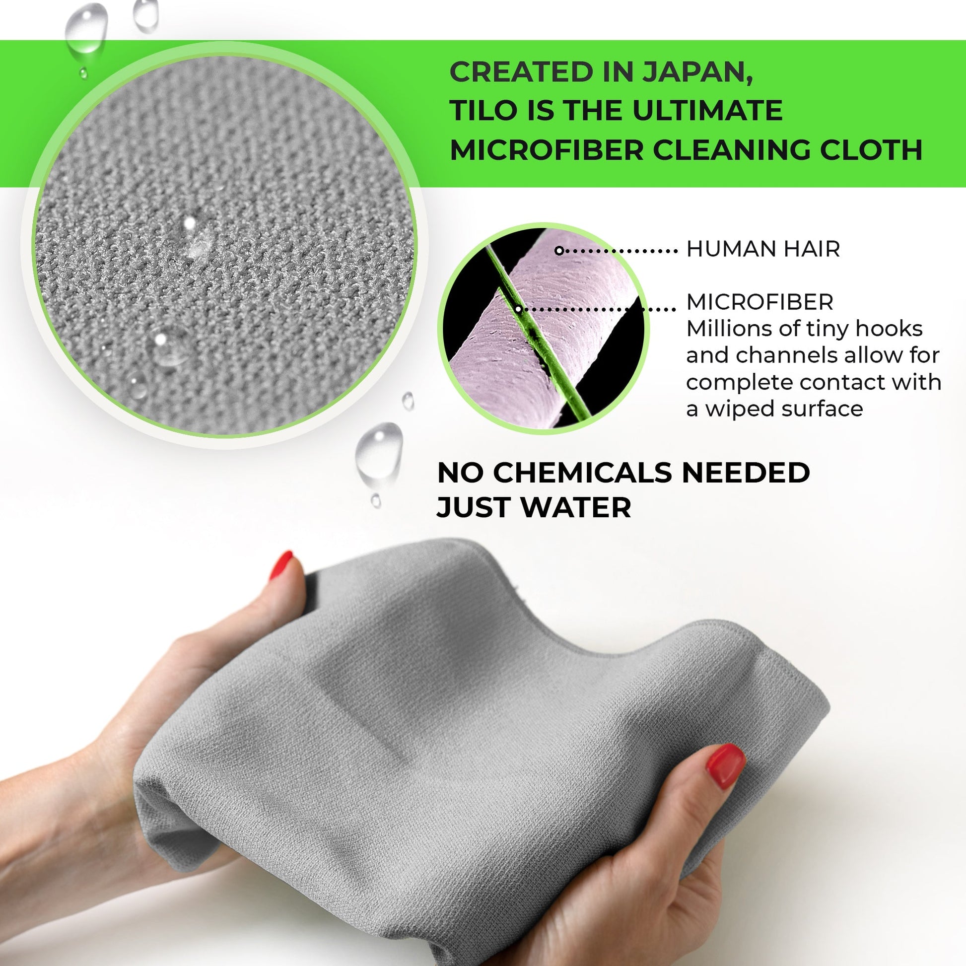 TiLO Microfiber Cleaning Cloth – 19.75 x 13-inch Reusable – Grey - TiLO The Ultimate