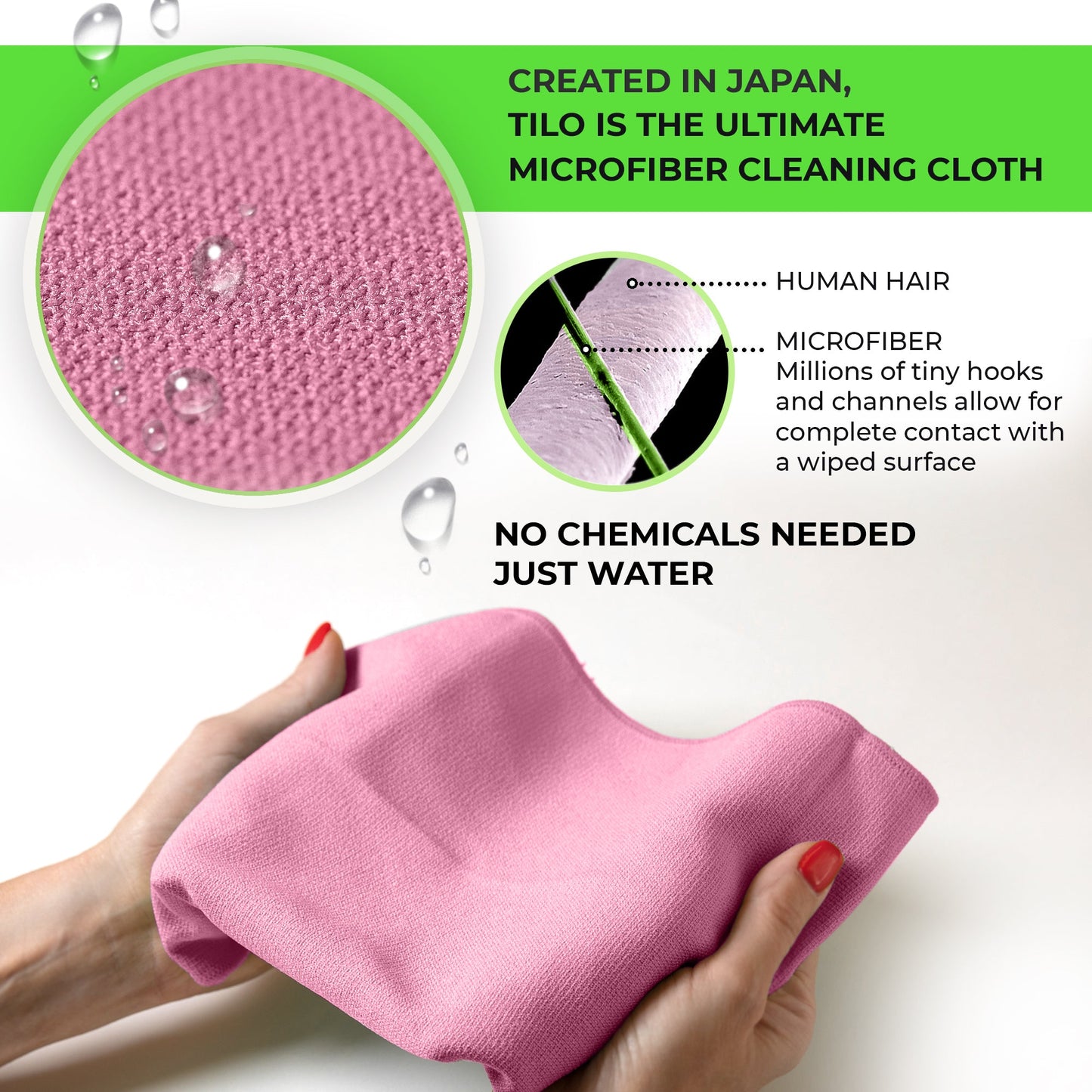TiLO Microfiber Cleaning Cloth – 19.75 x 13-inch Reusable – Pink - TiLO The Ultimate